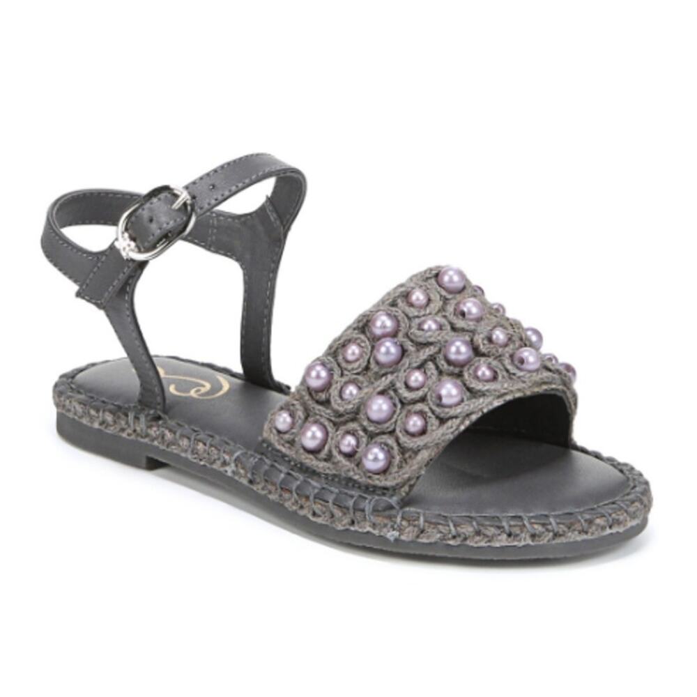 Sam Edelman Kids Holly Sandals US 1 M EU 32 Mockingbird Grey Linen NIB
